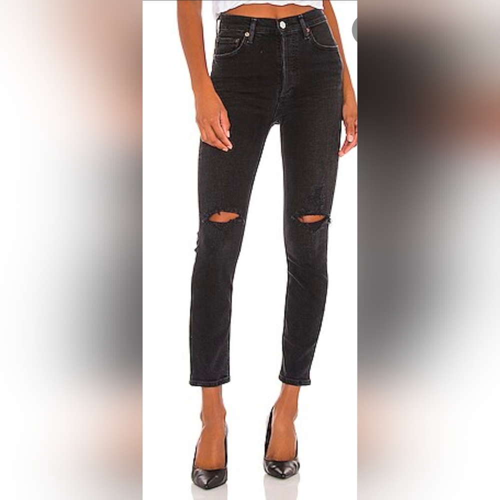 Agolde Nico High Rise Slim Fit Cropped Jeans Size 26